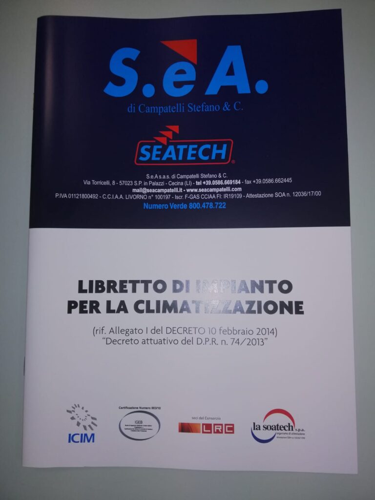 Libretto di impianto per la climatizzazione SeA Campatelli